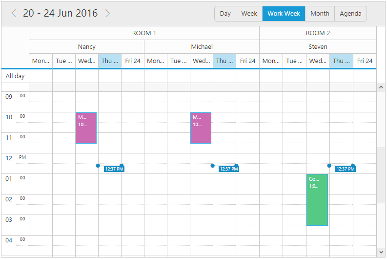 Scheduler Control for JSP Event Calendar Syncfusion
