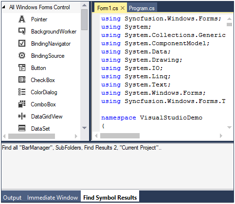 WinForms Docking | Visual Studio-like Docking | Syncfusion