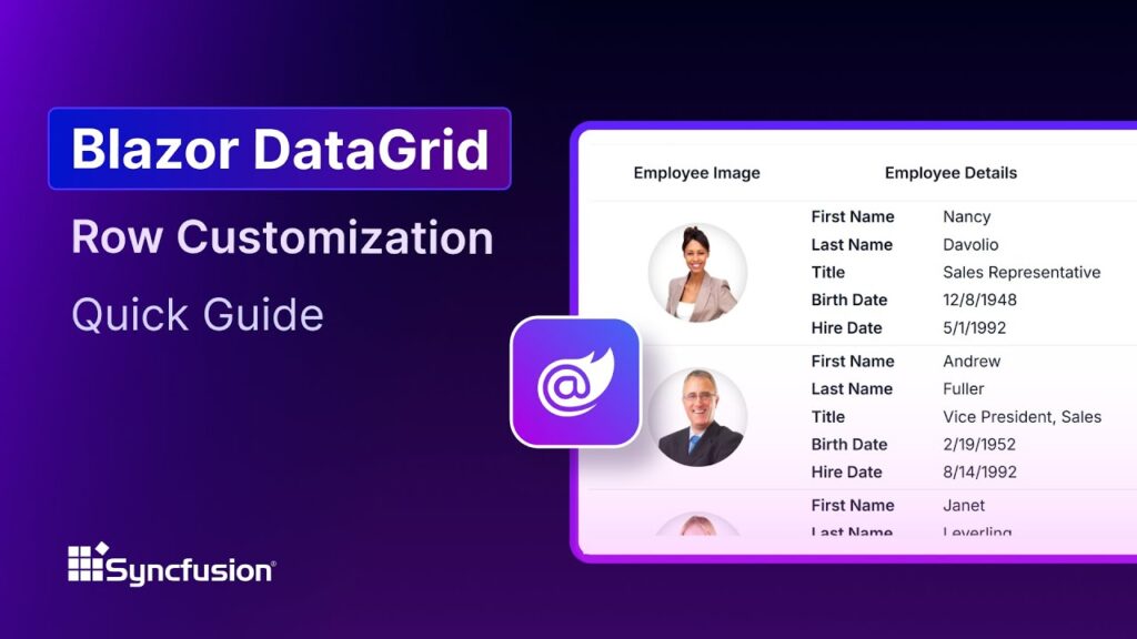 Blazor DataGrid: Row Customization Feature Walkthrough