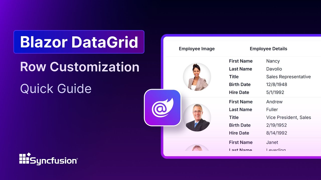 Blazor-DataGrid-Row-Customization-Feature-Walkthrough