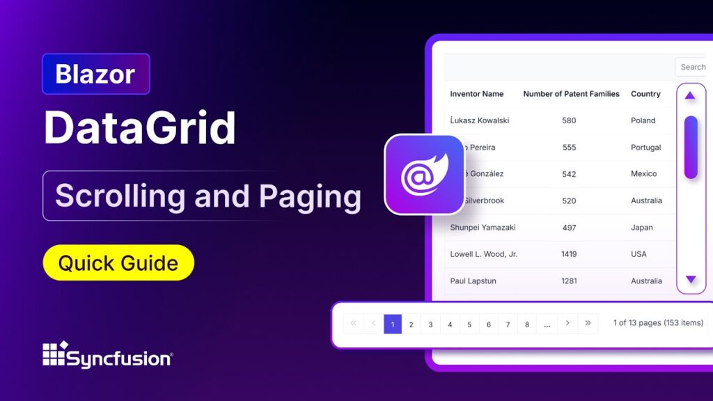 Blazor DataGrid: Scrolling and Paging Feature Walkthrough