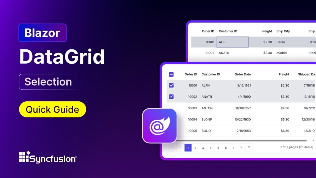 Blazor DataGrid: Selection Feature Walkthrough