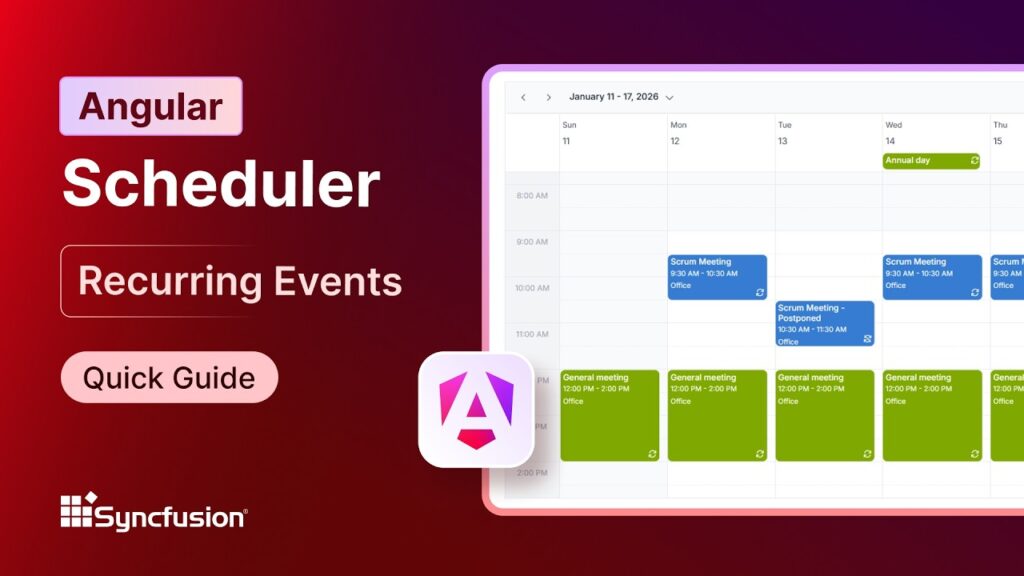 Angular Scheduler: Recurring Events Feature Walkthrough