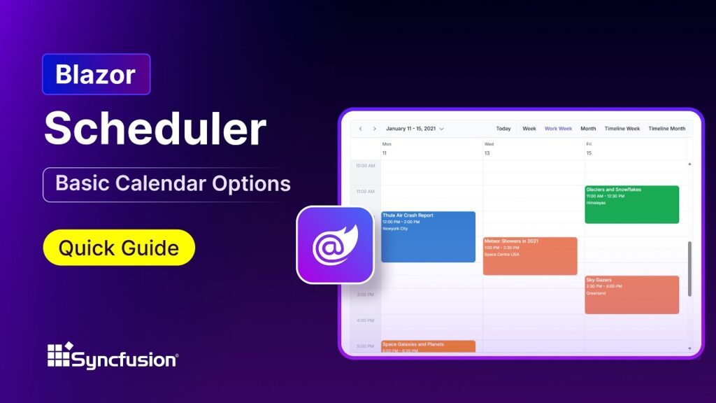 Blazor Scheduler: Basic Calendar Options Feature Walkthrough