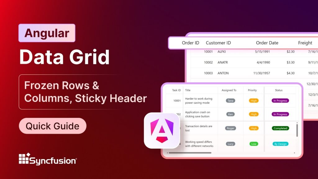 Angular Data Grid: Frozen Rows & Columns, Sticky Header Feature Walkthrough