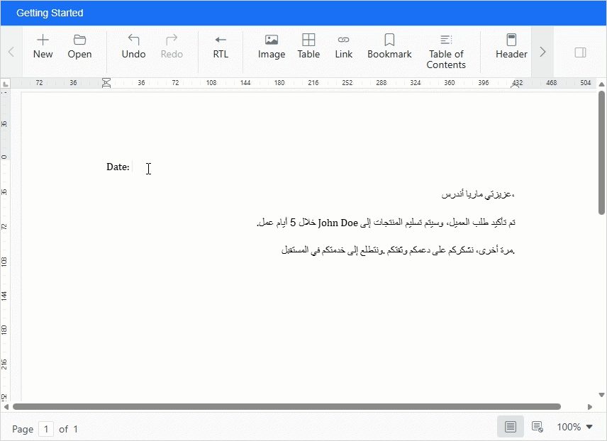 Bidirectional character formatting