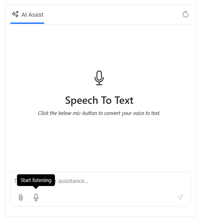 Angular AI AssistView speech to text