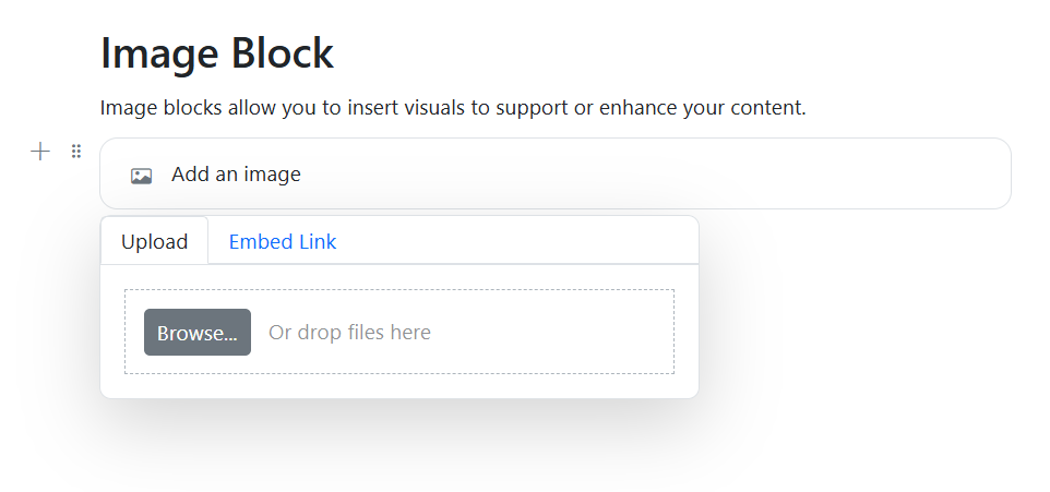 Angular Block Editor image upload