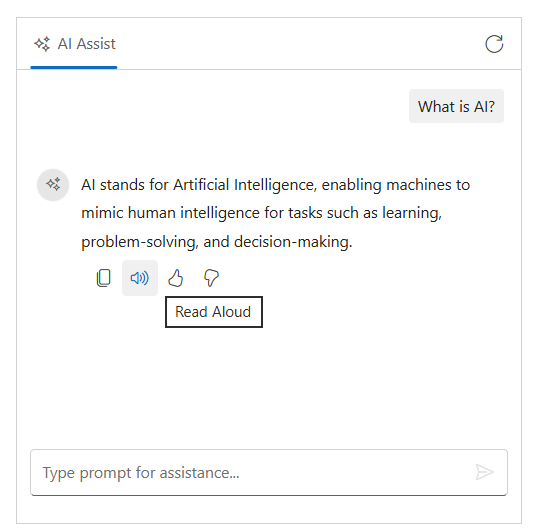 Blazor AI AssistView text to speech