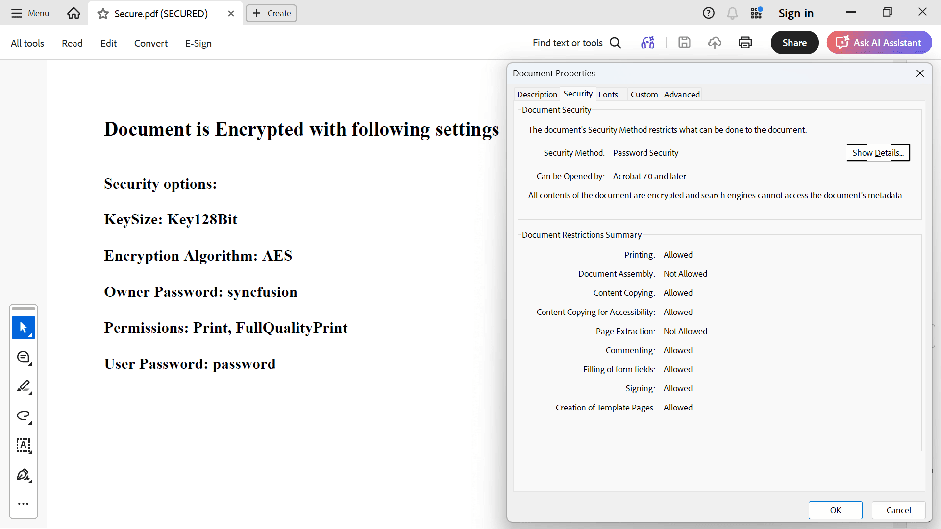 Encryption support
