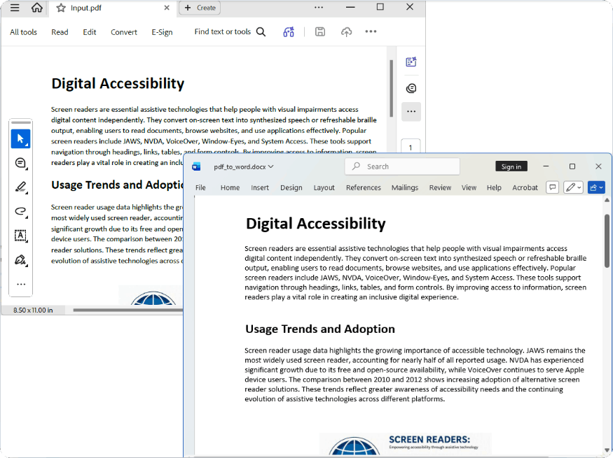PDF-to-Word conversion