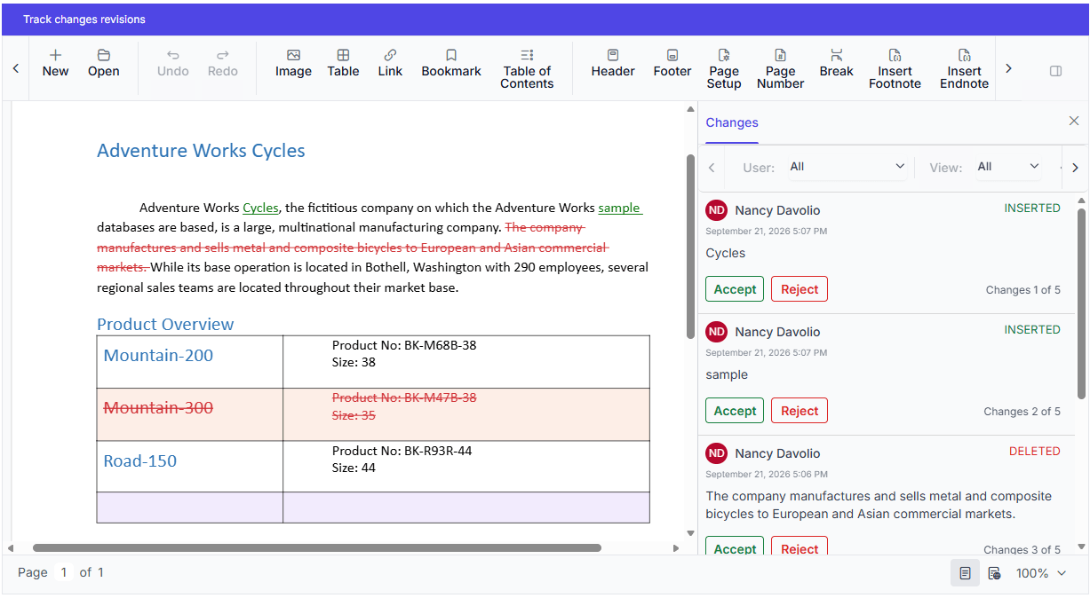 Color options for revision types