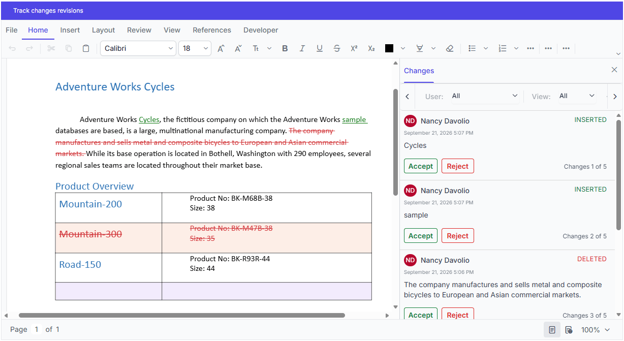 Color options for revision types