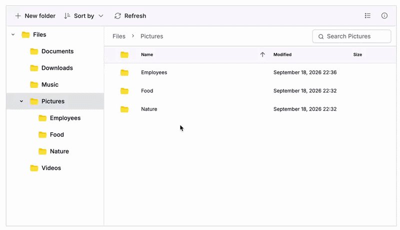 File Manager SDK prevent drag-and-drop target folder opening
