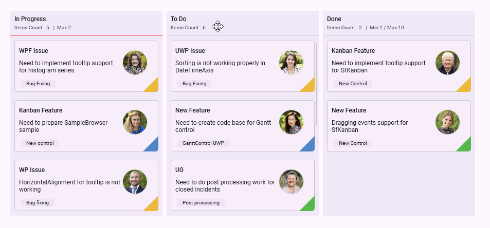 WPF Kanban column reordering