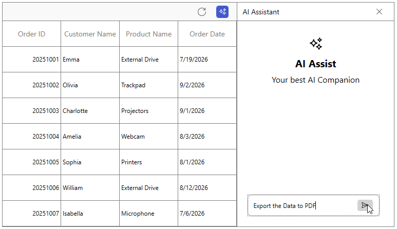 AI-Powered Export to PDF in WPF SmartDataGrid