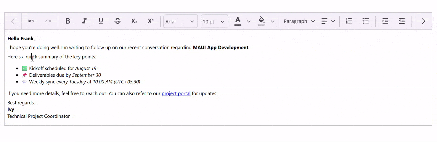 .NET MAUI Rich Text Editor