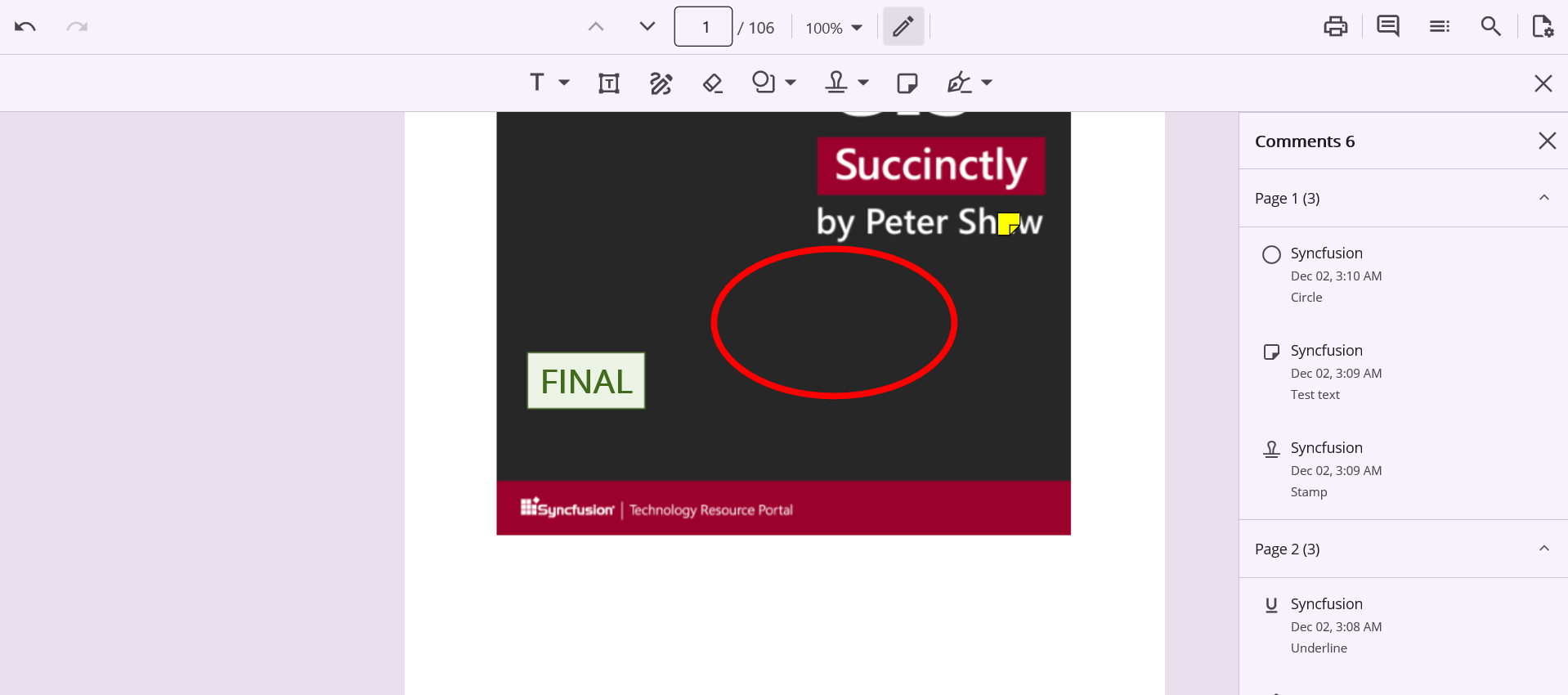 MAUI PDF Viewer annotation list