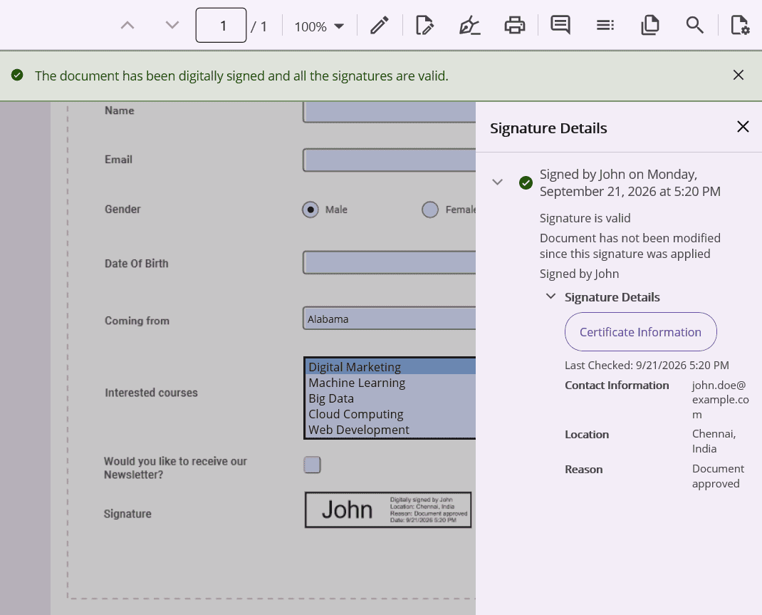 Digital signatures