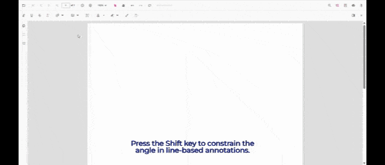 Angular PDF Viewer angle constraints in line type annotation drawing