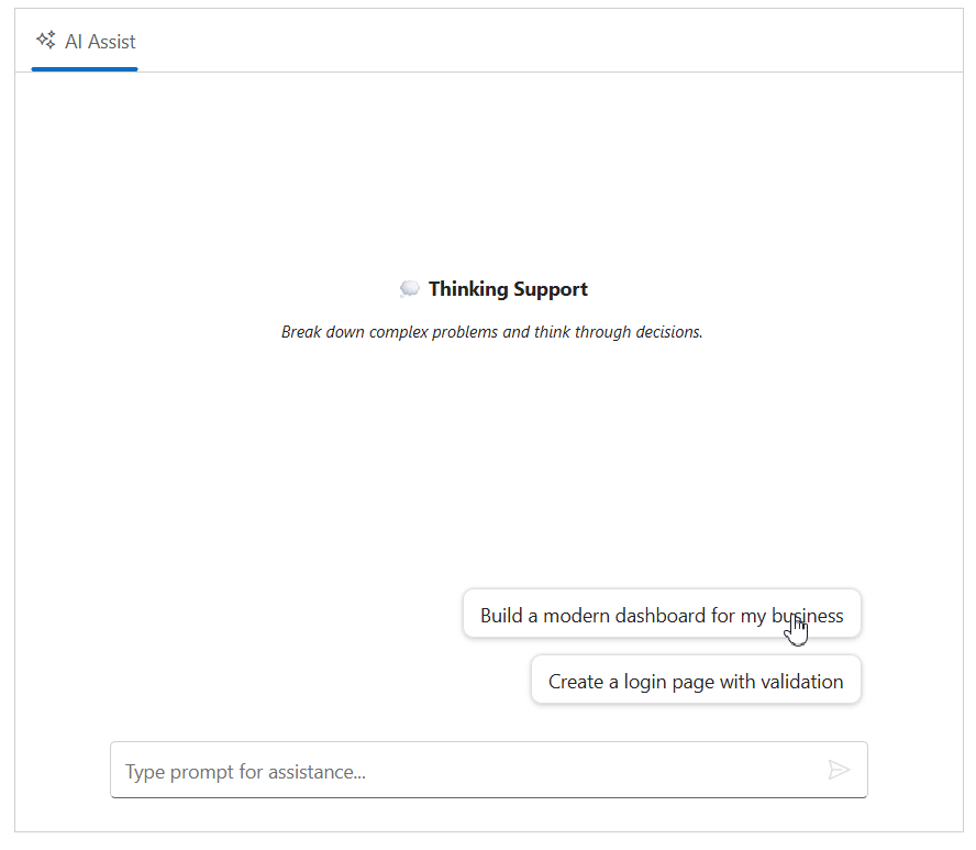 React AI AssistView chain of thoughts