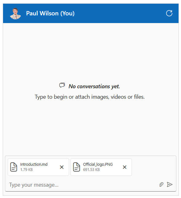 Attachments in React Chat UI
