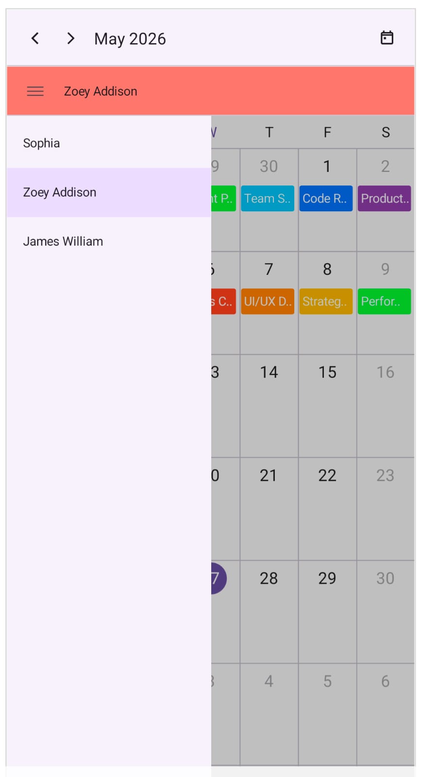 Adaptive resource grouping in month view in .NET MAUI Scheduler
