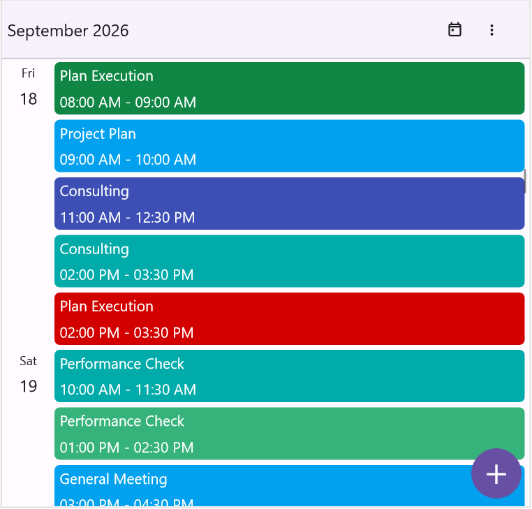 Floating action button in .NET MAUI Scheduler