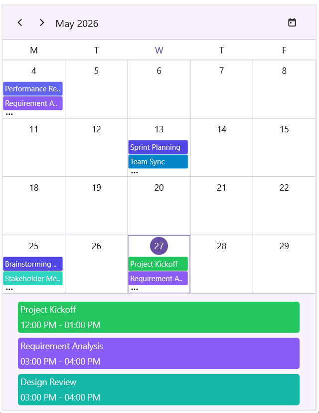 Inline appointments in month view in .NET MAUI Scheduler