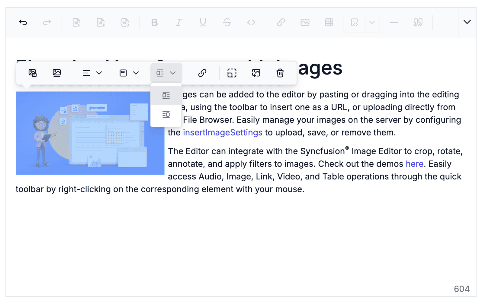 Vue Rich Text Editor Image wrap