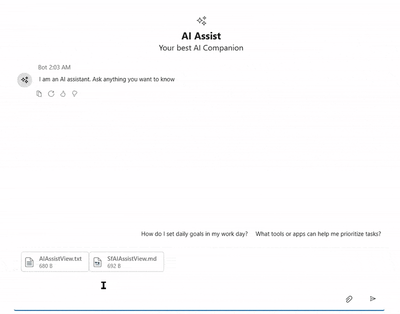 Input toolbar header template support in WPF AI AssistView control